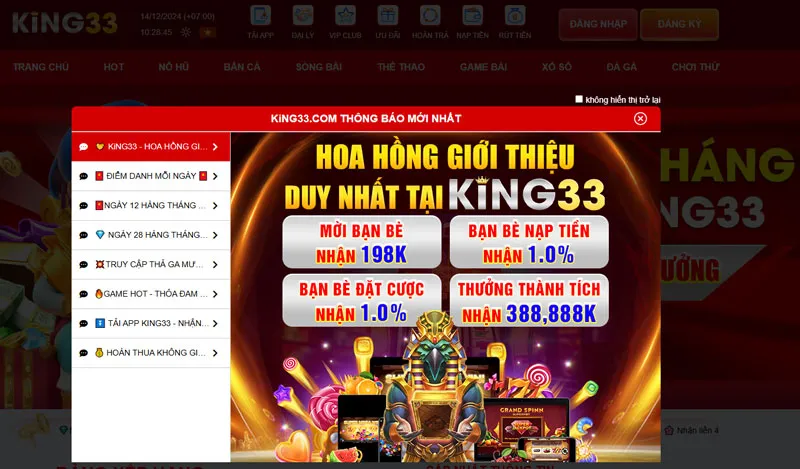 Tham gia cá cược tại King33